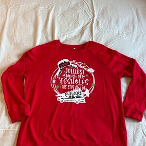 Red Graphic Holiday Sweatshirt